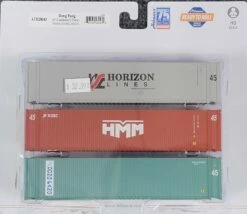 Athearn HO Scale 45' Container Dong Fang HMM And Horizon Lines Mixed 3 Pack
