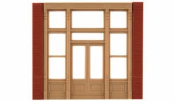 Woodland Scenics DPM 30141 HO Scale Street Level Wall Sections - Victorian Entry Door & Windows