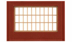 Woodland Scenics DPM 30175 HO Scale One Story Wall Sections - Steel Sash Windows 4-Pack