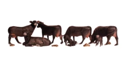 Woodland Scenics A1955 HO Scale Figures - Black Angus Cows