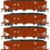 Athearn 15157 HO Scale 40' 3 Bay Ribbed Hopper With Load BNSF 4 Pack #1
