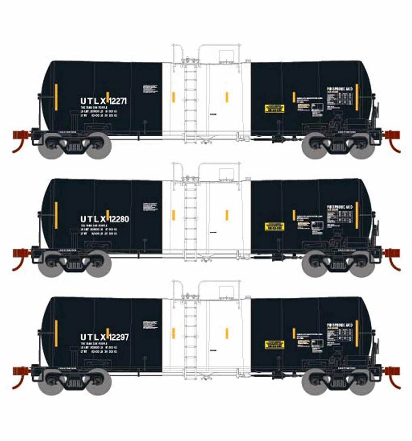 Athearn 16349 HO Scale 16k Clay Slurry Tank Car UTLX 3 Pack #1 1 Athearn 16349 HO Scale 16k Clay Slurry Tank Car UTLX 3 Pack #1