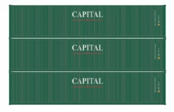 Athearn 16386 HO Scale 40' Low Cube Container Capital CLHU 3 Pack #2