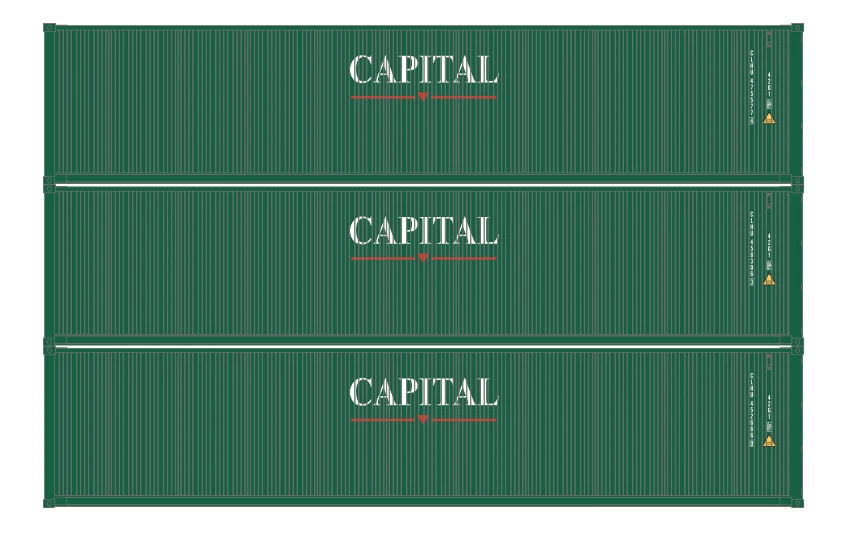 Athearn 16386 HO Scale 40' Low Cube Container Capital CLHU 3 Pack #2 1 Athearn 16386 HO Scale 40' Low Cube Container Capital CLHU 3 Pack #2