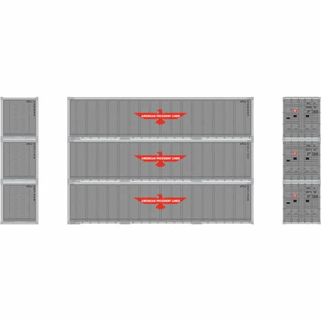 Athearn 17701 N Scale 40' Smooth Side Container APL 3 Pack 2 Athearn 17701 N Scale 40' Smooth Side Container APL 3 Pack - Image 2