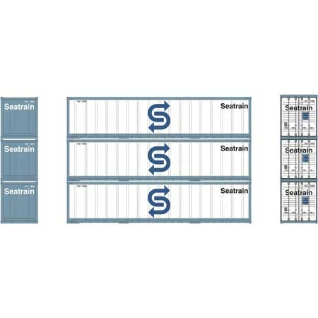 Athearn 17710 N Scale 40' Smooth Side Container Sea Train 3 Pack 2 Athearn 17710 N Scale 40' Smooth Side Container Sea Train 3 Pack - Image 2