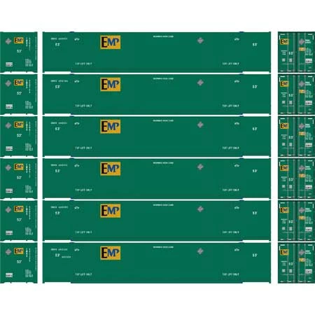 Athearn 18050 N Scale 53' CIMC Intermodal Container EMP EMHU 6 Pack #1 2 Athearn 18050 N Scale 53' CIMC Intermodal Container EMP EMHU 6 Pack #1 - Image 2