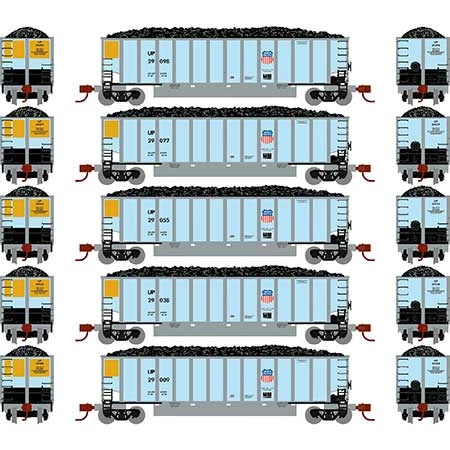 Athearn 25086 N Scale BethGon Coalporter Union Pacific UP 5 Pack #3 2 Athearn 25086 N Scale BethGon Coalporter Union Pacific UP 5 Pack #3 - Image 2
