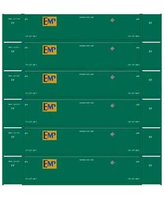 Athearn 28530 HO Scale 53' CIMC Intermodal Container EMP EMHU 6 Pack #2 1 Athearn 28530 HO Scale 53' CIMC Intermodal Container EMP EMHU 6 Pack #2