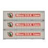 Athearn 63396 HO Scale 40' Smooth Side Container Mitsui OSK Lines MOLU 3 Pack #2