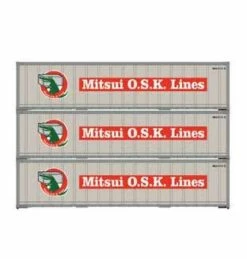 Athearn 63396 HO Scale 40' Smooth Side Container Mitsui OSK Lines MOLU 3 Pack #2