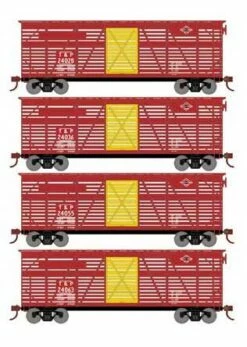 Athearn 76006 HO Scale 40' Stock Car Texas & Pacific T&P 4 Pack