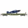 Athearn 96456 HO Scale 40' Flatcar With Navy Plane DODX 7011
