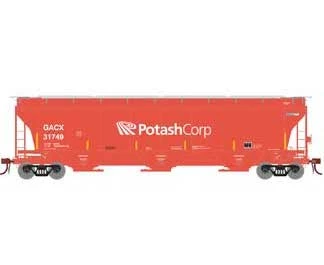 Athearn Genesis G89947 HO Scale Trinity 3 Bay Covered Hopper Potash Corp GACX 31749 1 Athearn Genesis G89947 HO Scale Trinity 3 Bay Covered Hopper Potash Corp GACX 31749