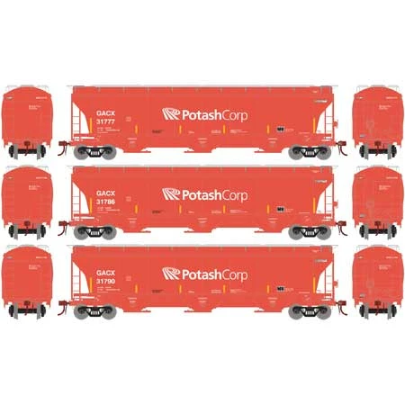 Athearn Genesis G89950 HO Scale Trinity 3 Bay Covered Hopper GACX 3 Pack #1 2 Athearn Genesis G89950 HO Scale Trinity 3 Bay Covered Hopper GACX 3 Pack #1 - Image 2