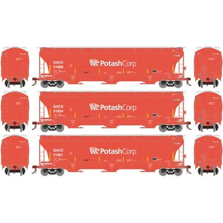 Athearn Genesis G89951 HO Scale Trinity 3 Bay Covered Hopper GACX 3 Pack #2 2 Athearn Genesis G89951 HO Scale Trinity 3 Bay Covered Hopper GACX 3 Pack #2 - Image 2