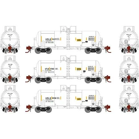 Athearn Genesis GN15332 N Scale 13,000 Gallon Acid Tank Car "White" UTLX 3 Pack 2 Athearn Genesis GN15332 N Scale 13,000 Gallon Acid Tank Car "White" UTLX 3 Pack - Image 2