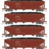 Athearn RTR 33079 HO Scale 40' Offset Coal Hopper W/Load Santa Fe ATSF 4-Pack #2