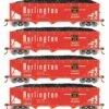 Athearn RTR 33082 HO Scale 40' Offset Coal Hopper W/Load Burlington CB&Q 4-Pack #2