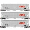 Athearn RTR 81582 HO 54' FMC 4700 Covered Hopper FMC NAHX 3 Pack