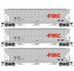 Athearn RTR 81582 HO 54' FMC 4700 Covered Hopper FMC NAHX 3 Pack