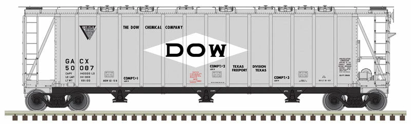 Atlas 50002905 N Scale 3500 Cu Fu Covered Hopper DOWX #50087 1 Atlas 50002905 N Scale 3500 Cu Fu Covered Hopper DOWX #50087