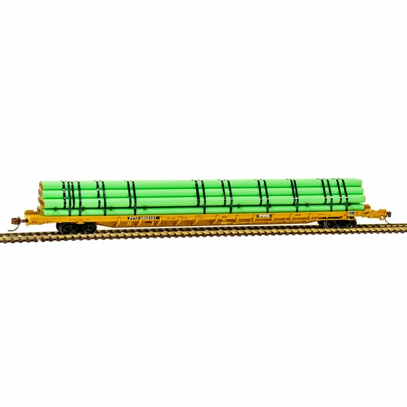 Atlas 50005528 N Scale F89J 89' Flatcar With Pipe Load PTTX 602274 1 Atlas 50005528 N Scale F89J 89' Flatcar With Pipe Load PTTX 602274