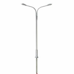 Atlas 70000167 HO Scale Silver Double Arm Streetlight With Warm White LED 3 Pack