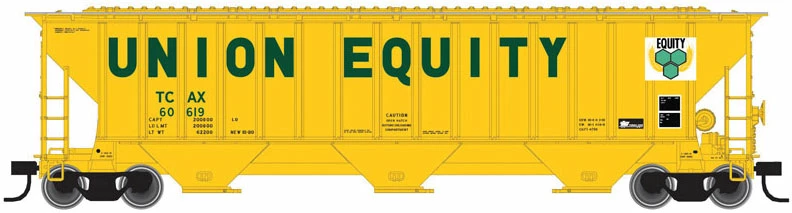 Atlas Trainman 50004721 N Scale Thrall 4750 Covered Hopper Union Equity TCAX 60601 1 Atlas Trainman 50004721 N Scale Thrall 4750 Covered Hopper Union Equity TCAX 60601