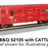 Bachmann 19751 N Scale 40' Annimated Stock Car Burlington CB&Q With Cattle