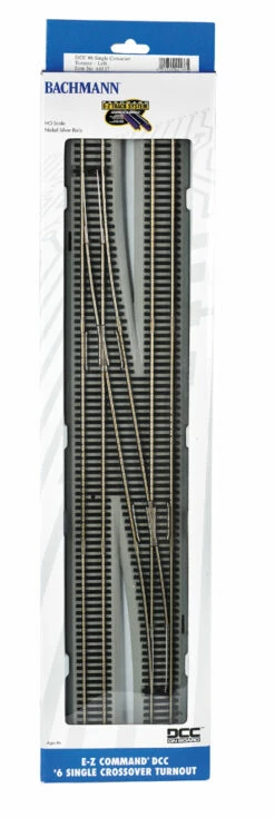 Bachmann 44137 HO Scale E-Z Track Command #6 Left Hand Crossover With DCC