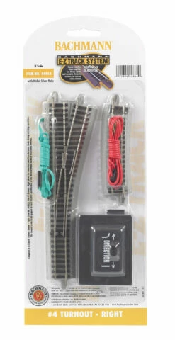 Bachmann 44864 N Scale E-Z Track #4 Right Hand Turnout