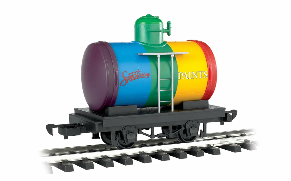 Bachmann 98089 G Gauge Li'l Big Haulers Tank Car Spectrum Paints - Rainbow 1 Bachmann 98089 G Gauge Li'l Big Haulers Tank Car Spectrum Paints - Rainbow