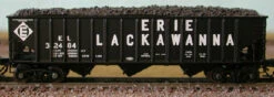 Bluford Shops N Scale 14132 14 Panel Ribside Hopper With Load 2-Pack Erie Lackawanna EL