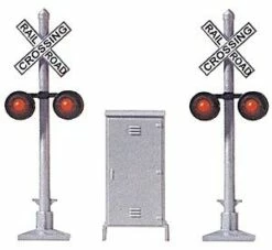 Busch 5934 HO Scale Crossing Signals Crossbucks With Flashing Lights And Control Unit