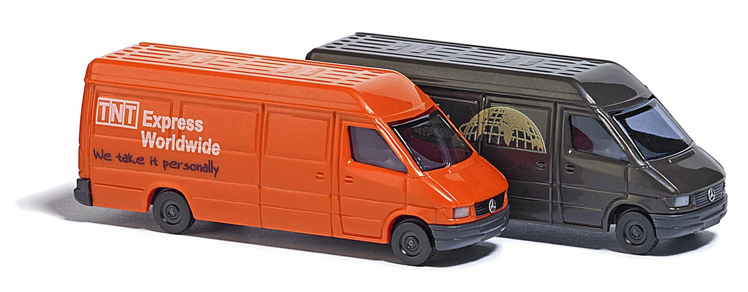 Busch 8338 N Scale Mercedes-Benz Sprinter Cargo Van 2 Pack UPS And TNT 1 Busch 8338 N Scale Mercedes-Benz Sprinter Cargo Van 2 Pack UPS And TNT