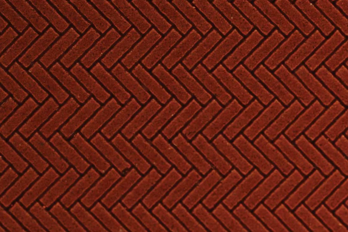 Chooch 8663 HO Scale Flexible Dark Red Medium Brick Pavers Sheet Herringbone Pattern 2 Pack 1 Chooch 8663 HO Scale Flexible Dark Red Medium Brick Pavers Sheet Herringbone Pattern 2 Pack