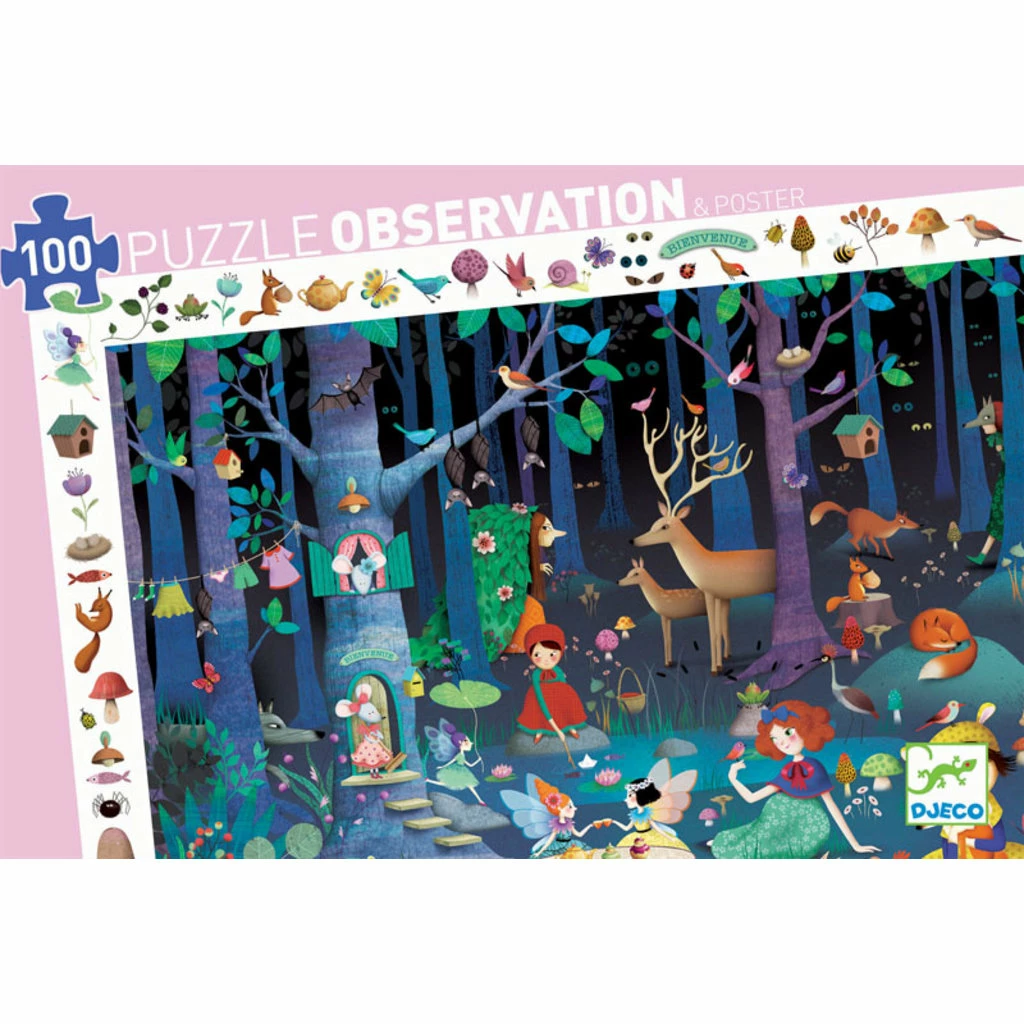 Djeco OBSERVATION PUZZLE: ENCHANTED FOREST 100 PIECE PUZZLE 3 Djeco OBSERVATION PUZZLE: ENCHANTED FOREST 100 PIECE PUZZLE - Image 3