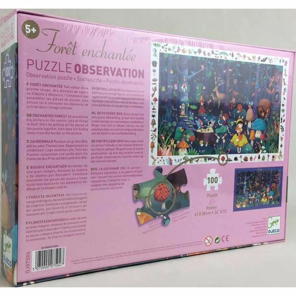 Djeco OBSERVATION PUZZLE: ENCHANTED FOREST 100 PIECE PUZZLE 6 Djeco OBSERVATION PUZZLE: ENCHANTED FOREST 100 PIECE PUZZLE - Image 6