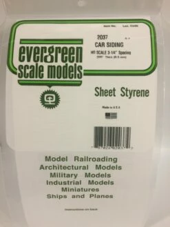 Evergreen Scale Models 2037 HO Scale Freight Car Styrene Siding,.020
