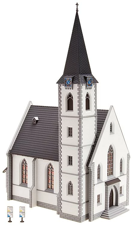 Faller 130490 HO Scale Village Church With 2 Steeple Options Kit 2 Faller 130490 HO Scale Village Church With 2 Steeple Options Kit - Image 2