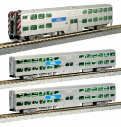 Kato 106-8703DCC N Scale Gallery Bi-Level Commuter Train Metra 3 Car Set With DCC (NO Track Or Power