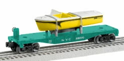 Lionel 1928070 O Gauge Flatcar With Boat Load New York Central NYC