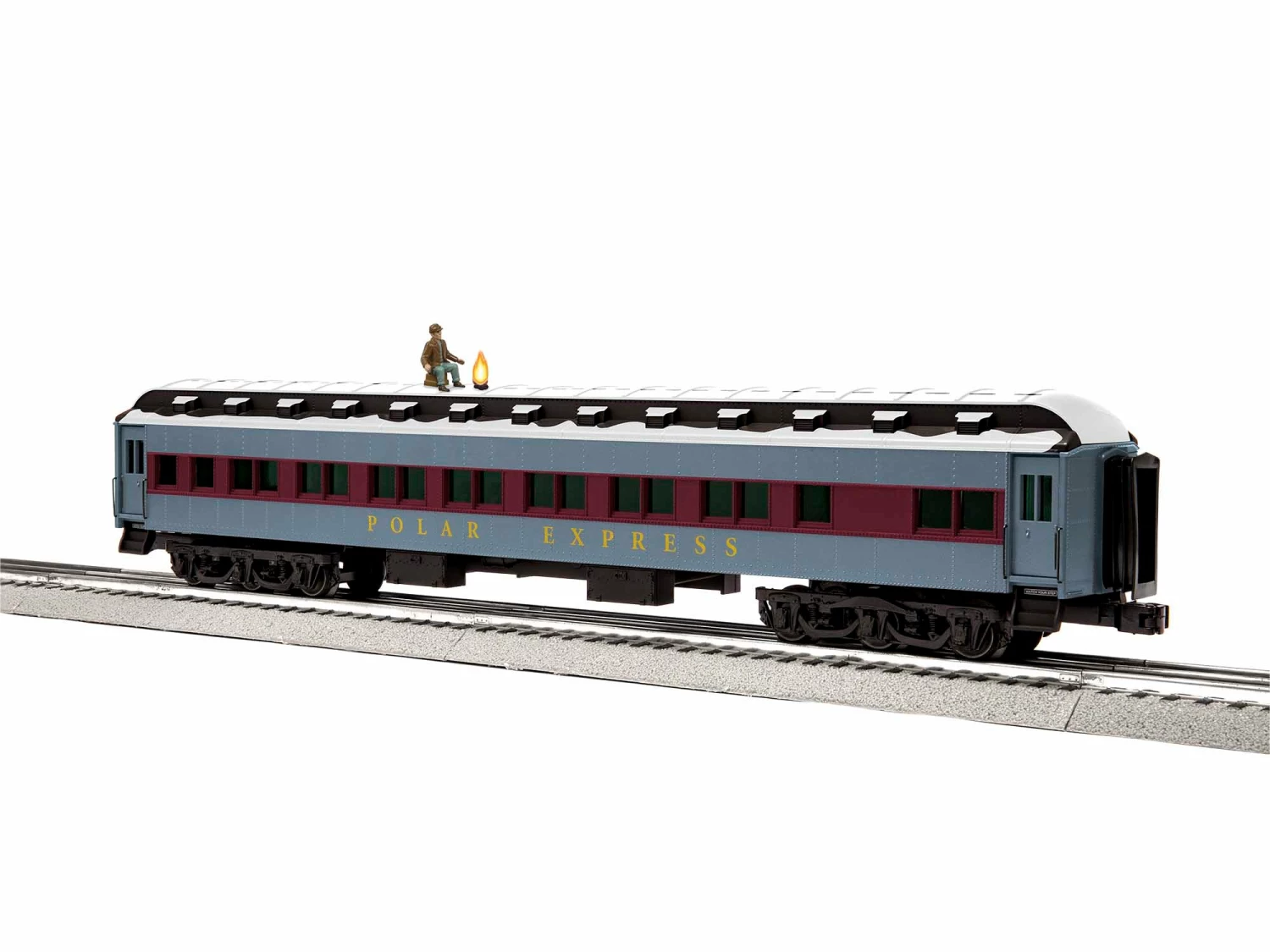 Lionel 2027480 O Gauge Polar Express™ 18" Hobo Car - Snow White Roof 1 Lionel 2027480 O Gauge Polar Express™ 18" Hobo Car - Snow White Roof