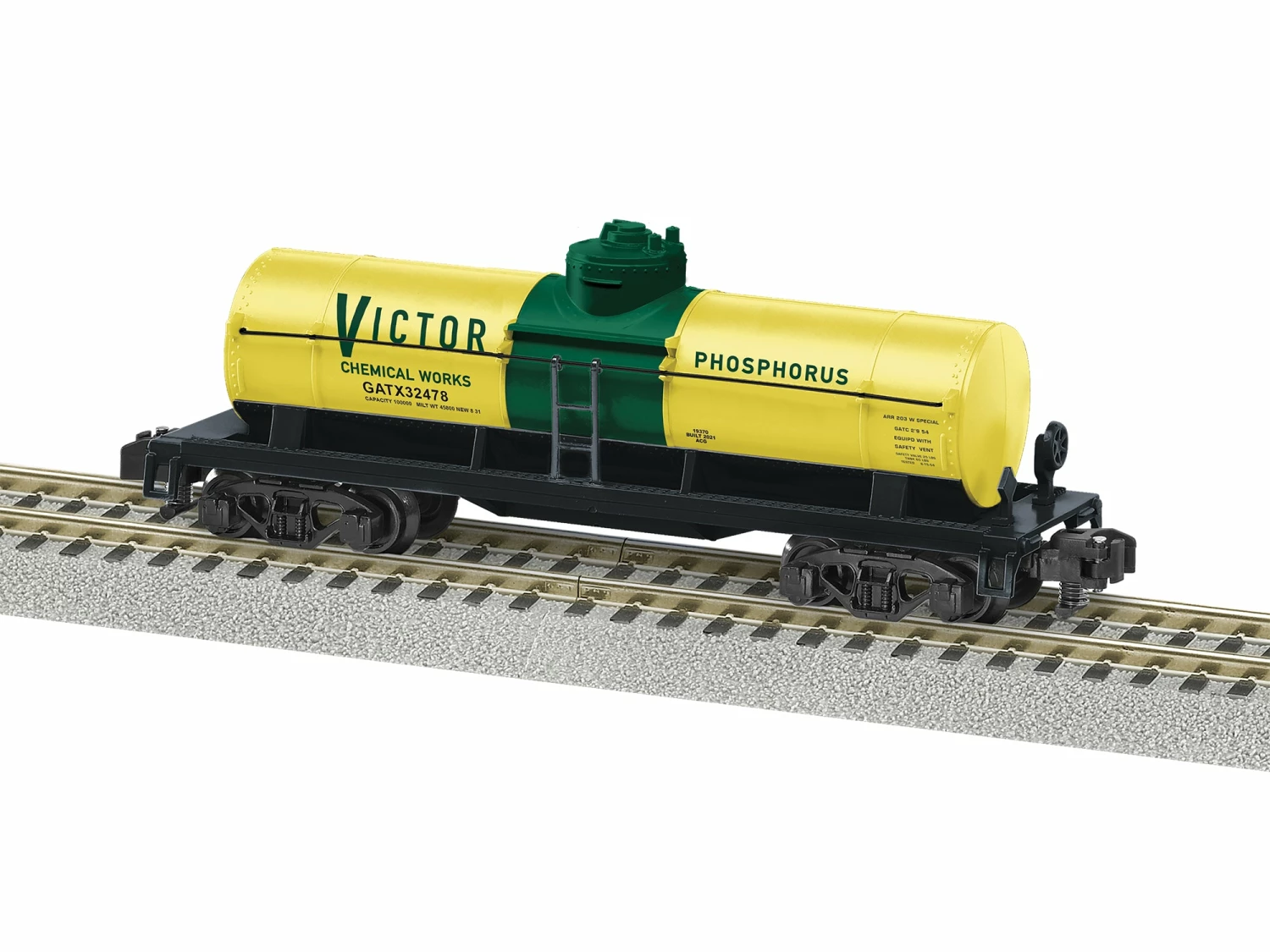Lionel 2119370 S Gauge American Flyer Single Dome Tank Car Victor Chemical GATX 32478 1 Lionel 2119370 S Gauge American Flyer Single Dome Tank Car Victor Chemical GATX 32478