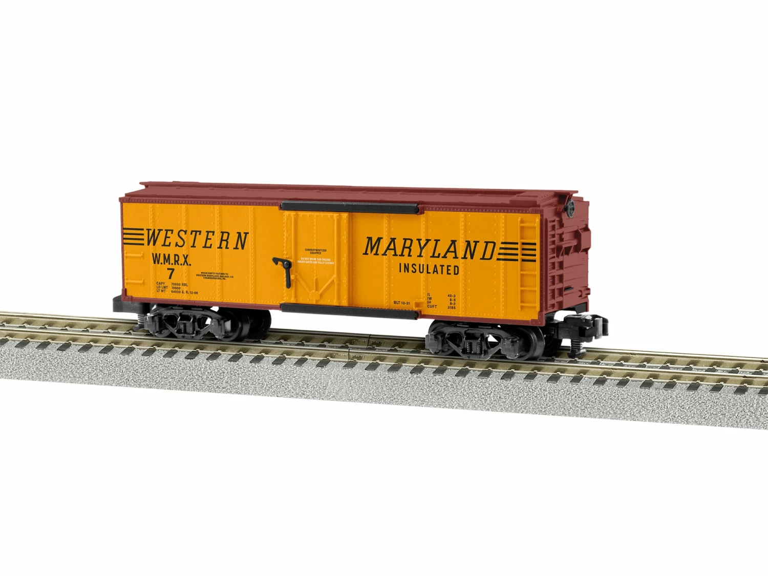 Lionel 2219401 S Gauge American Flyer 40' Insulated Boxcar Western Maryland WM 7 1 Lionel 2219401 S Gauge American Flyer 40' Insulated Boxcar Western Maryland WM 7