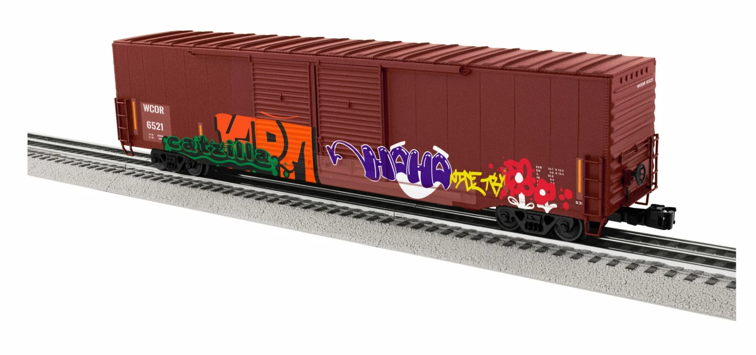 Lionel 2326182 O Scale 60' Boxcar "Graffiti" Wellsboro & Corning WCOR 6521 2 Lionel 2326182 O Scale 60' Boxcar "Graffiti" Wellsboro & Corning WCOR 6521 - Image 2