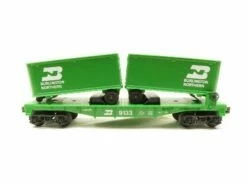 Lionel 6-9133 O Gauge Flatcarwith Van Trailers Burlington Northern BN