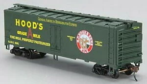 Mantua 733-043 HO Scale 40' Steel Reefer Hood's Milk GARE 6051 - NOS 1 Mantua 733-043 HO Scale 40' Steel Reefer Hood's Milk GARE 6051 - NOS