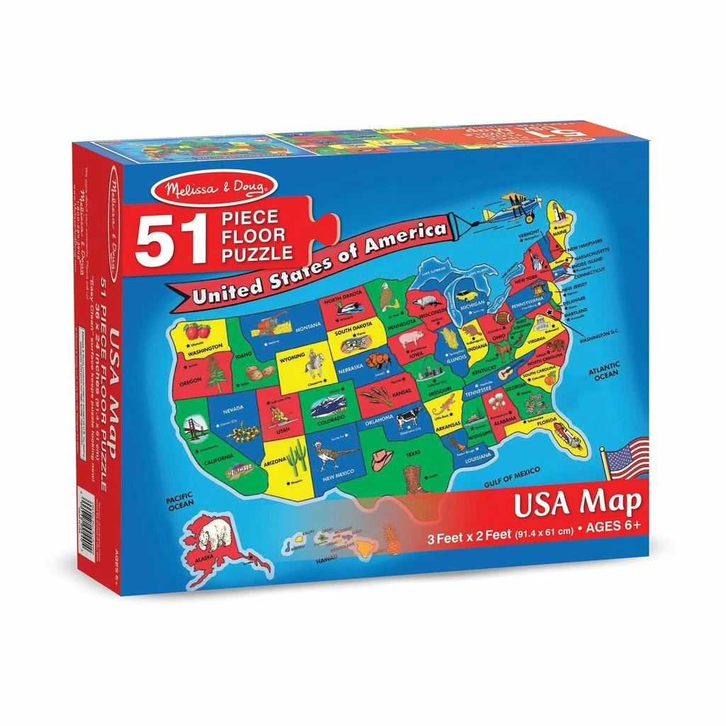 Melissa And Doug USA MAP FLOOR PUZZLE 2 Melissa And Doug USA MAP FLOOR PUZZLE - Image 2
